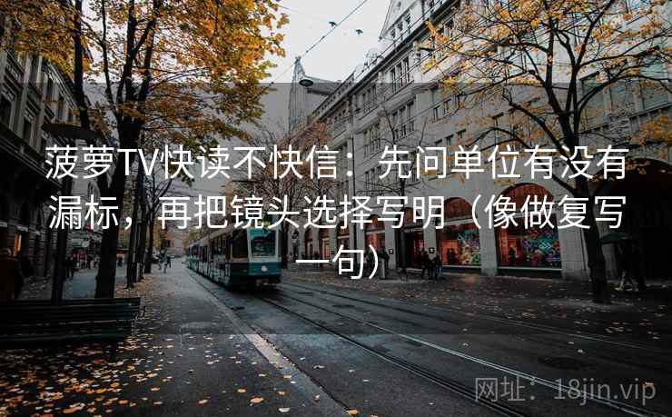 菠萝TV快读不快信：先问单位有没有漏标，再把镜头选择写明（像做复写一句）
