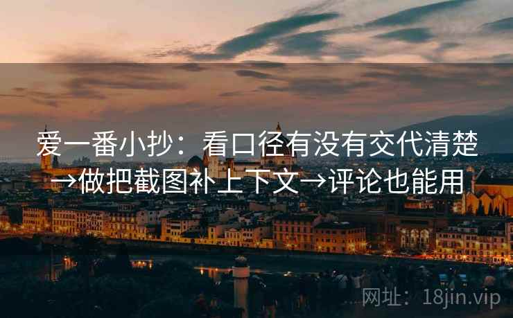 爱一番小抄：看口径有没有交代清楚→做把截图补上下文→评论也能用