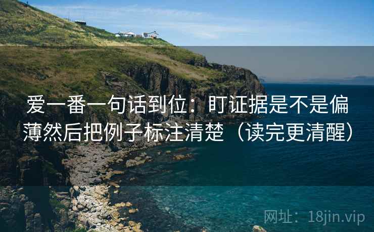 爱一番一句话到位：盯证据是不是偏薄然后把例子标注清楚（读完更清醒）